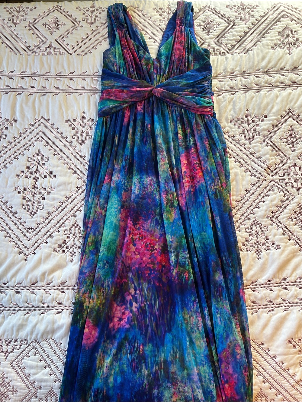 London Times Multicolor Floral-Print V-Neck Camisole Maxi